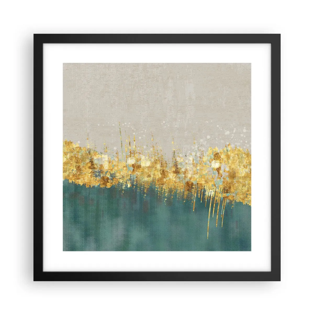 Pôster com moldura preta - A fronteira dourada - 40x40 cm