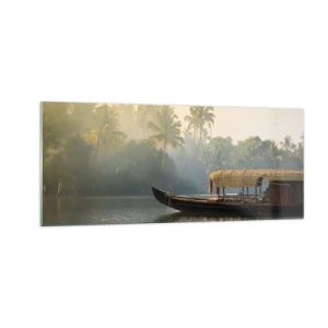 Quadro em vidro - Casa no rio - 100x40 cm