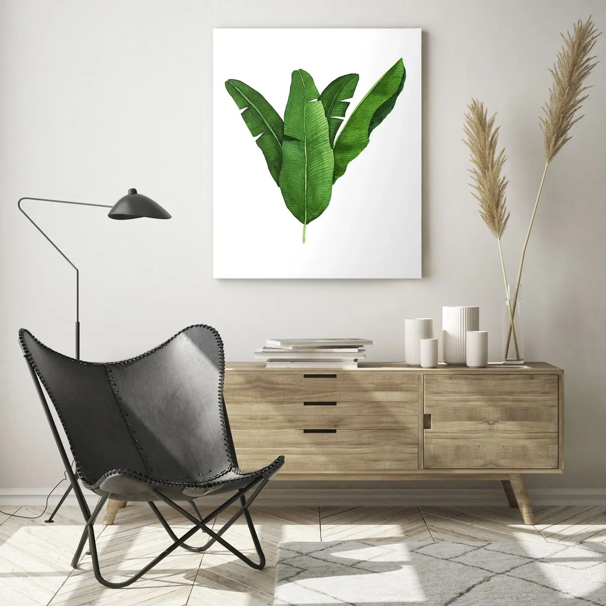 Quadro em vidro - Simetria verde - 50x70 cm