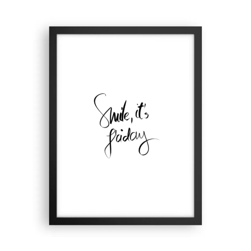 Pôster com moldura preta - Verdadeira alegria - 30x40 cm