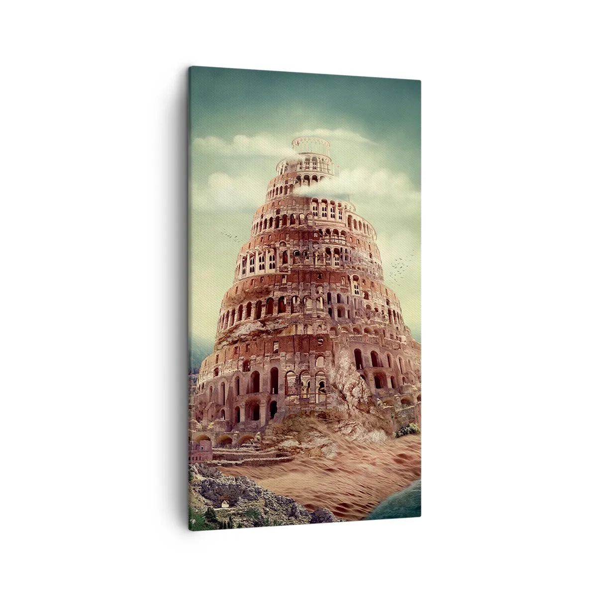 Quadro em tela - Torre de babel - 45x80 cm
