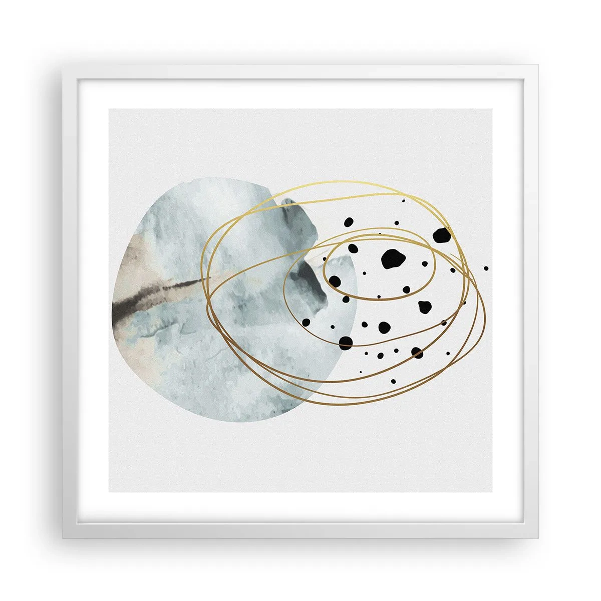 Pôster em moldura branca - No abraço ao espaço - 50x50 cm