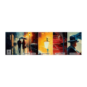 Amostra de papel de parede autocolante Deluxe Sticker - História de amor urbano - Romantismo, Casal, Paisagem - 100x30 cm