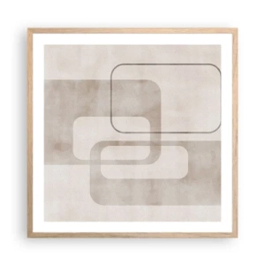 Pôster com moldura de carvalho claro - Argamassa geométrica - 60x60 cm
