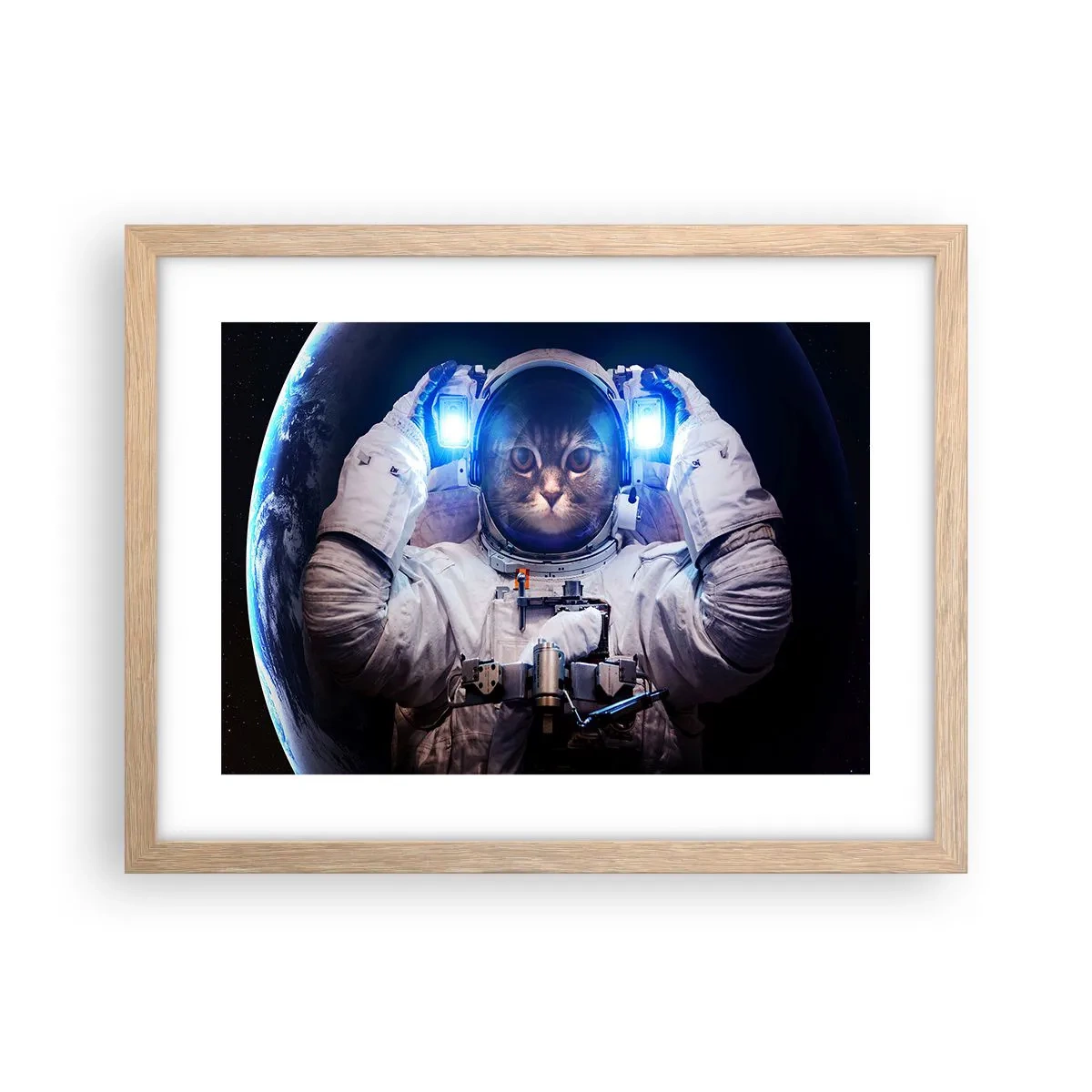 Pôster com moldura de carvalho claro - Houston, temos um problema - 40x30 cm