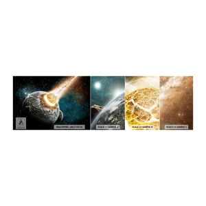 Amostra de papel de parede autocolante Deluxe Sticker - Extinção ou nascimento? - Abstração, Cosmos, Cometa - 100x30 cm