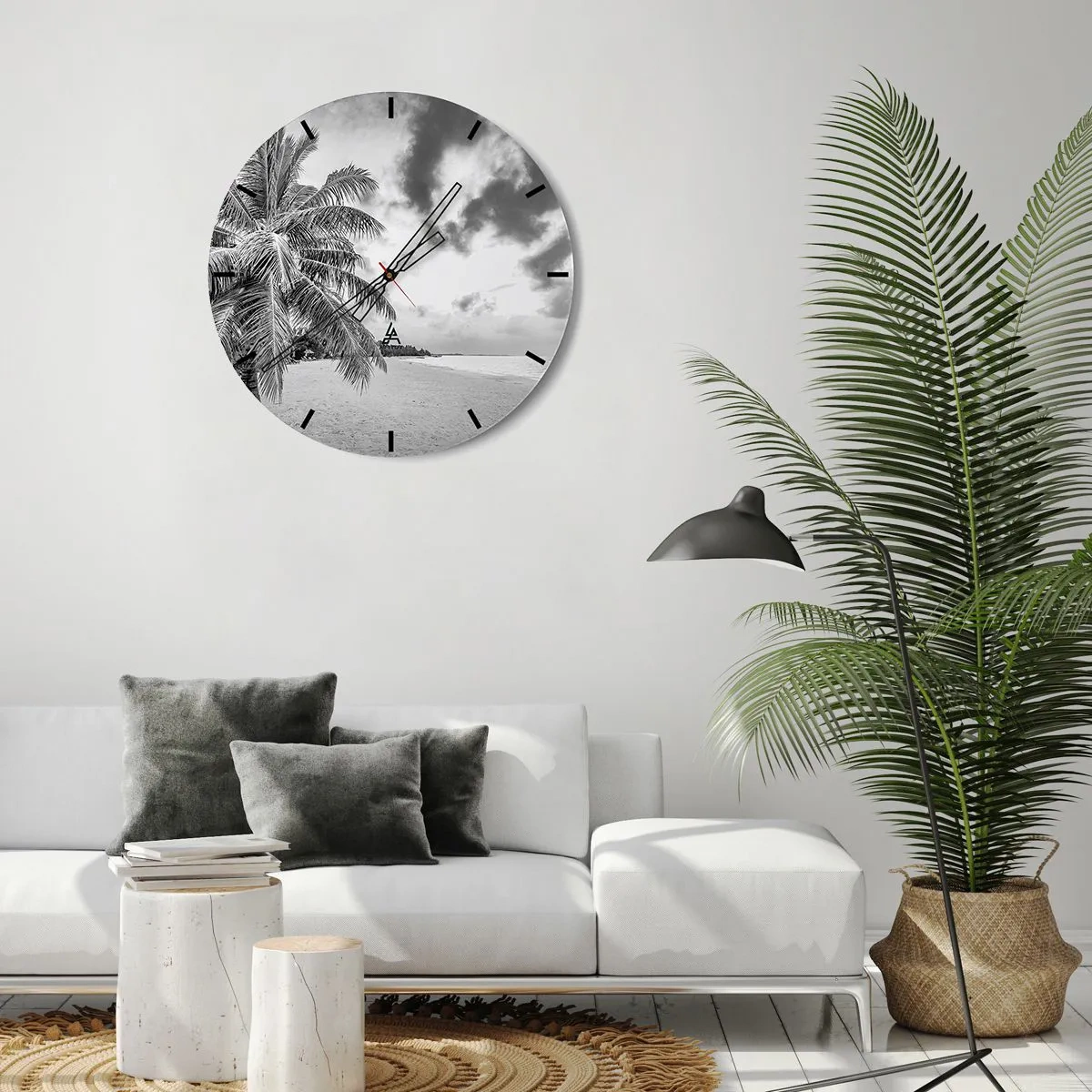 Relógio de parede - Relógio em vidro - Quando anseia por solidão... - 30x30 cm