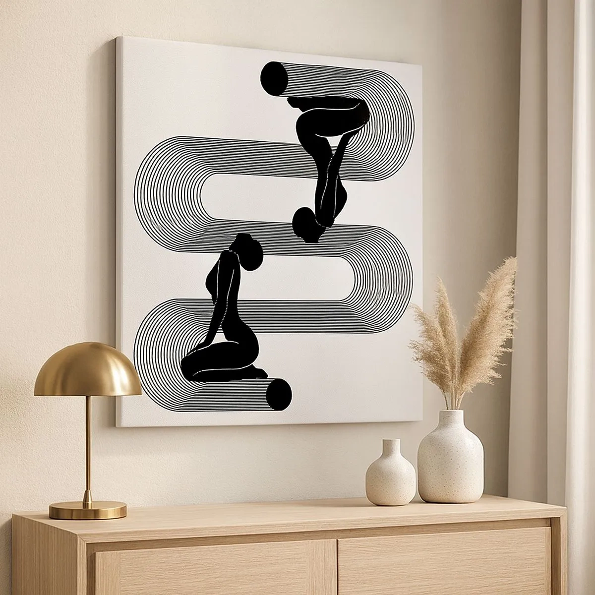 Quadro em tela - Simetria sensual - 30x30 cm