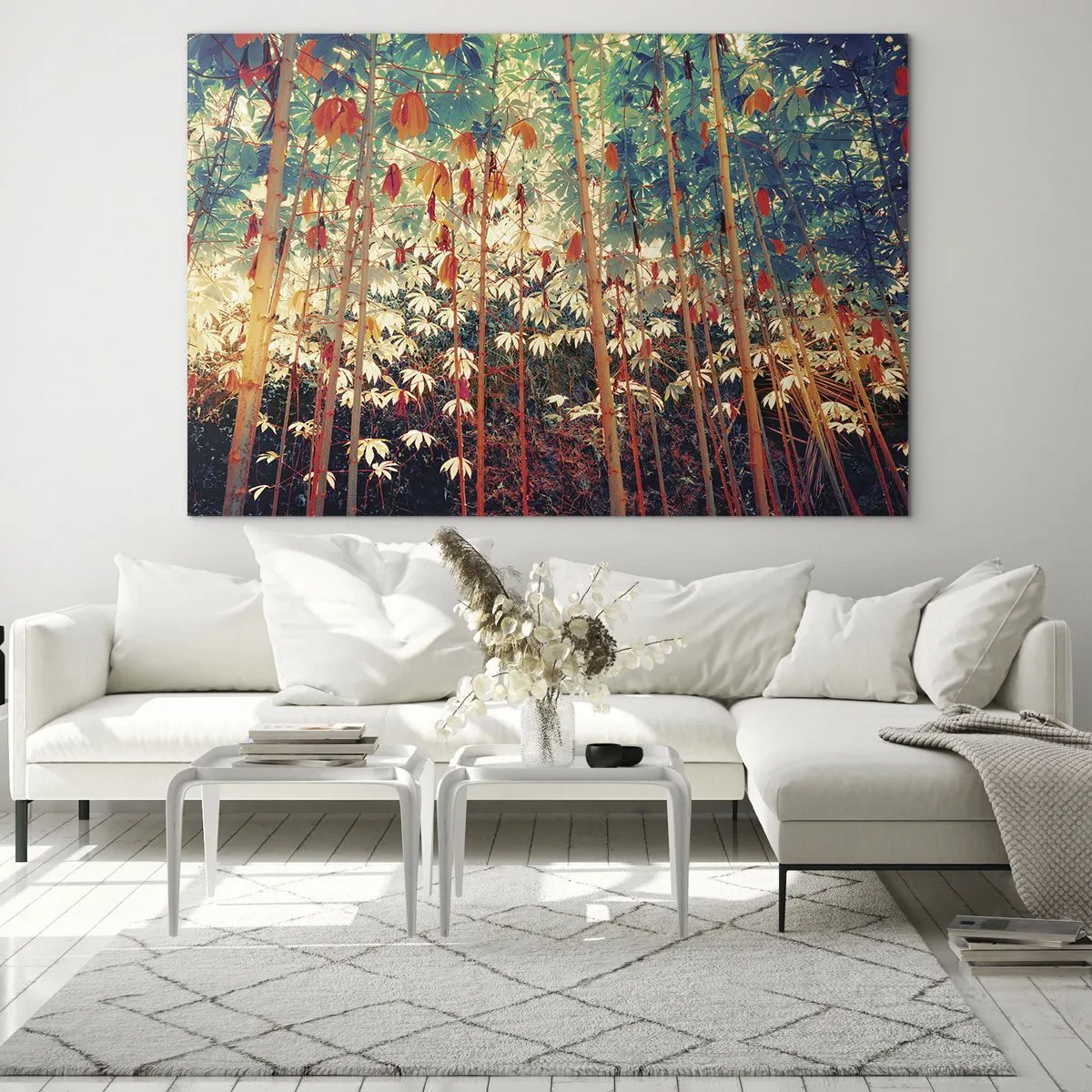 Quadro em vidro - A vida secreta das folhas - 120x80 cm