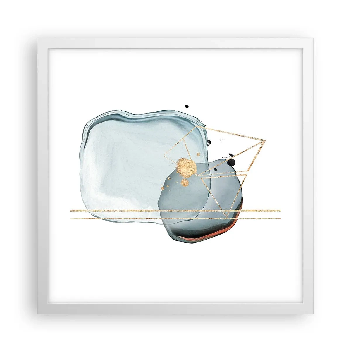 Pôster em moldura branca - Um estudo sobre gotas - 40x40 cm