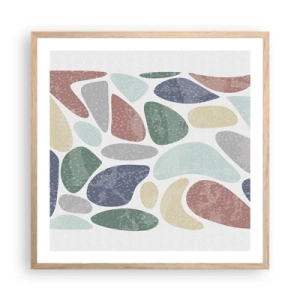 Pôster com moldura de carvalho claro - Um mosaico de cores em pó - 60x60 cm