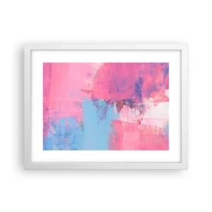 Pôster em moldura branca - Rosa, azul e uma pitada de luz - 40x30 cm