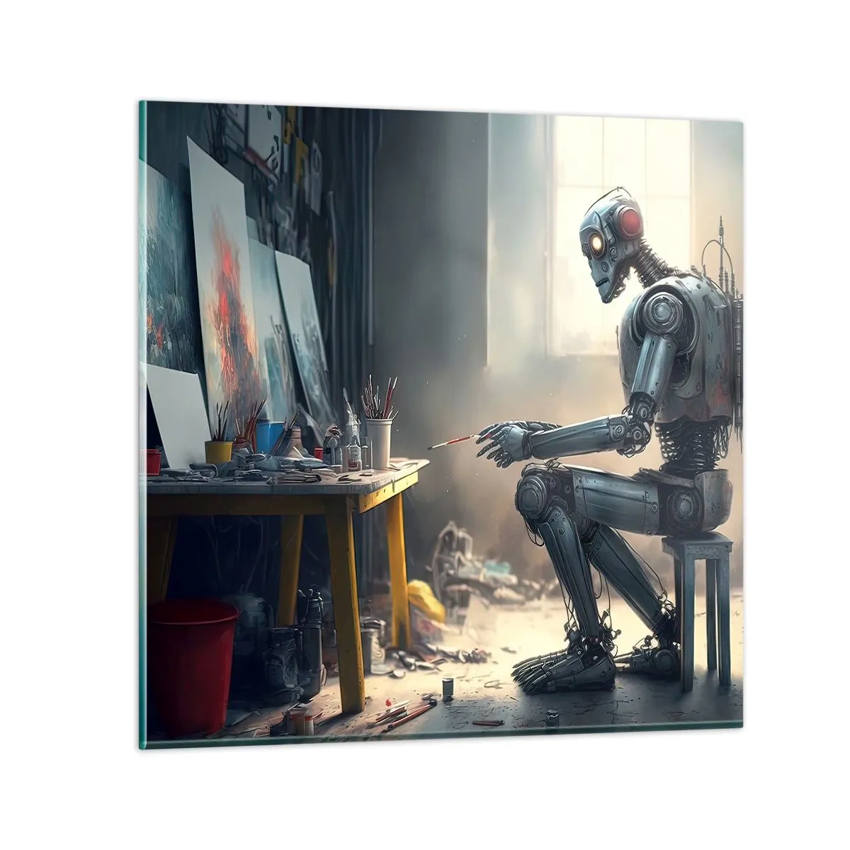 Quadro em vidro - O ato de criação - 50x50 cm