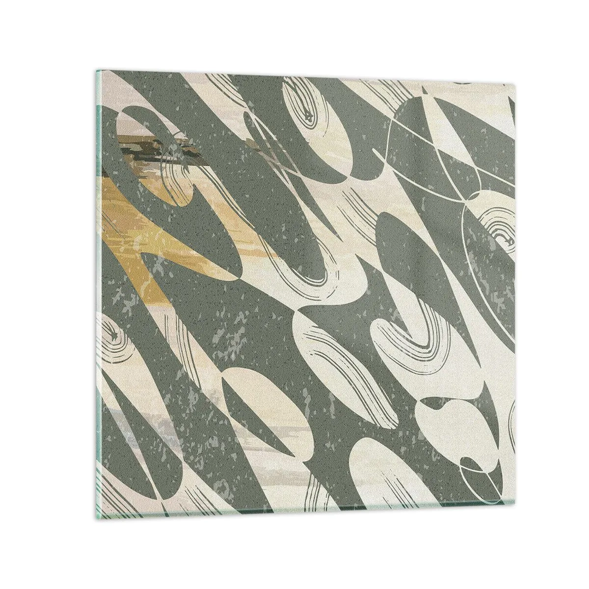 Quadro em vidro - Abstração rítmica - 60x60 cm