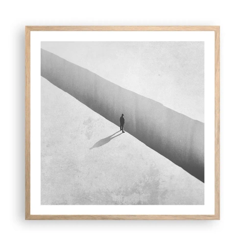 Pôster com moldura de carvalho claro - Um objetivo claro - 60x60 cm