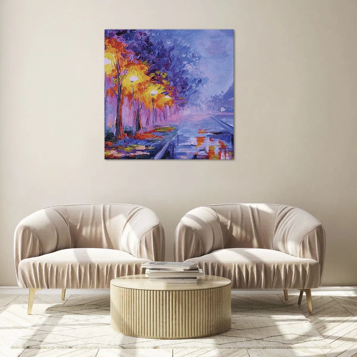 Quadro em vidro - Uma caminhada dos sonhos - 70x70 cm