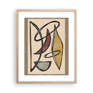 Pôster com moldura de carvalho claro - Composição – arcos e ovais - 40x50 cm