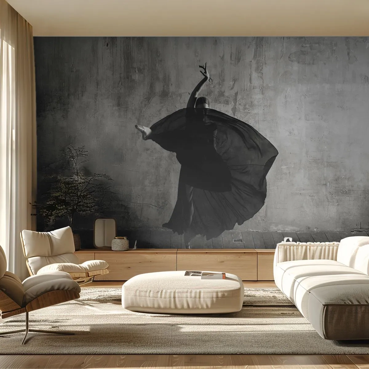 Papel de Parede Premium Sand - Cheio de paixão - Bailarina, Dança, Balé - 100x70 cm