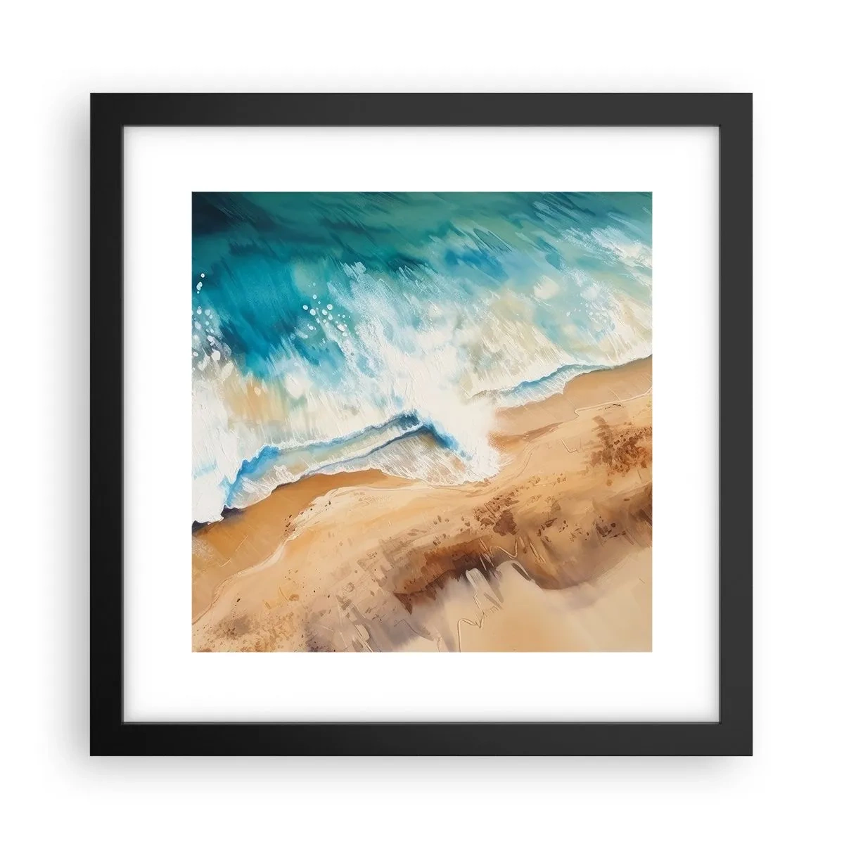 Pôster com moldura preta - A onda que retorna - 30x30 cm