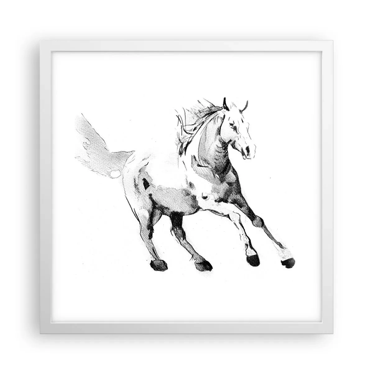 Pôster em moldura branca - Alma Indomável - 40x40 cm