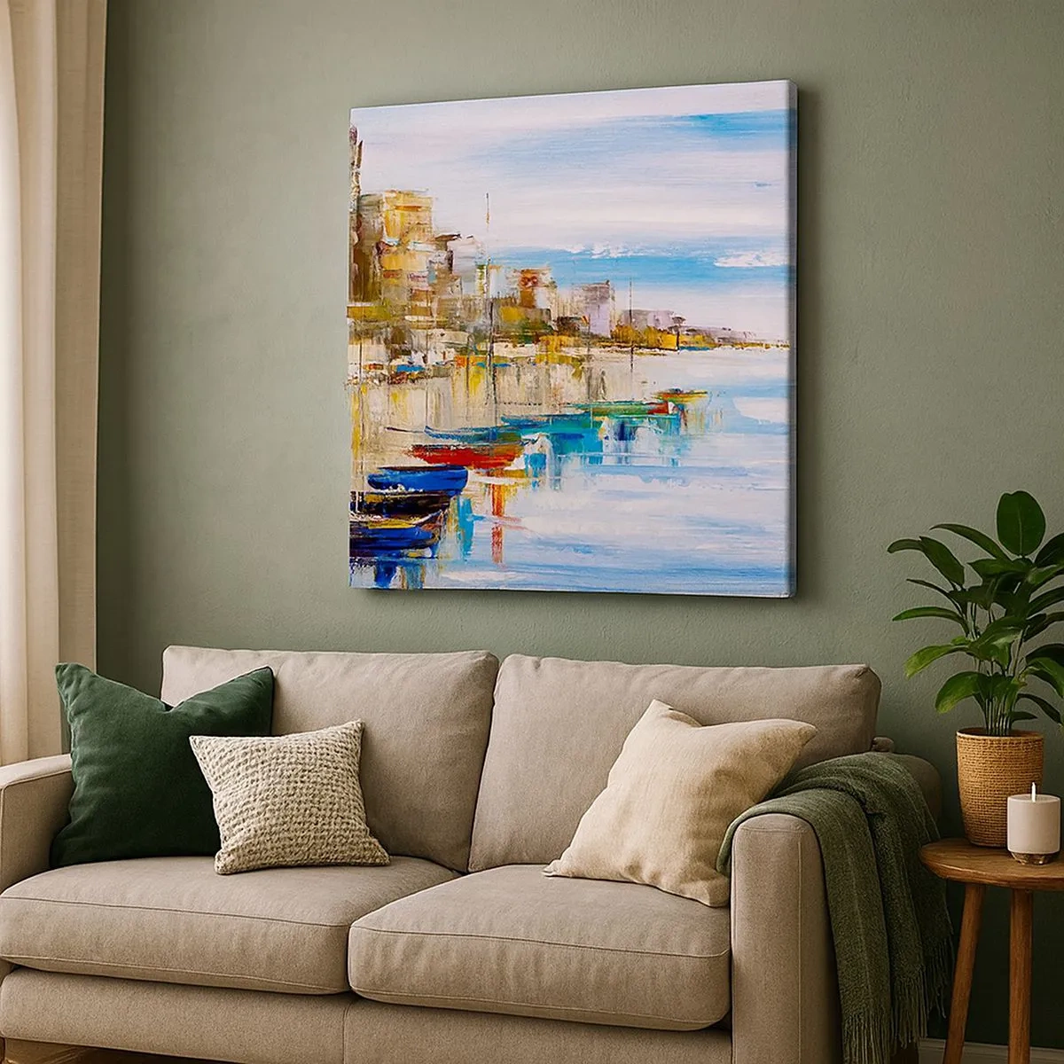 Quadro em tela - Um refúgio urbano multicolorido - 30x30 cm