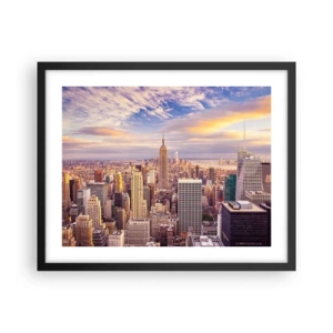 Pôster com moldura preta - Alcançar as nuvens - 50x40 cm