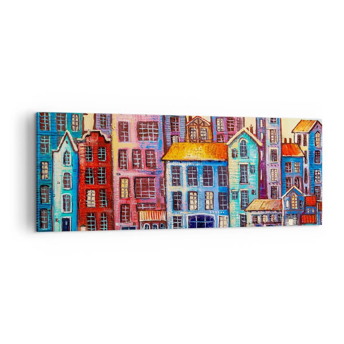 Quadro em tela - Uma cidade como de um conto de fadas - 140x50 cm