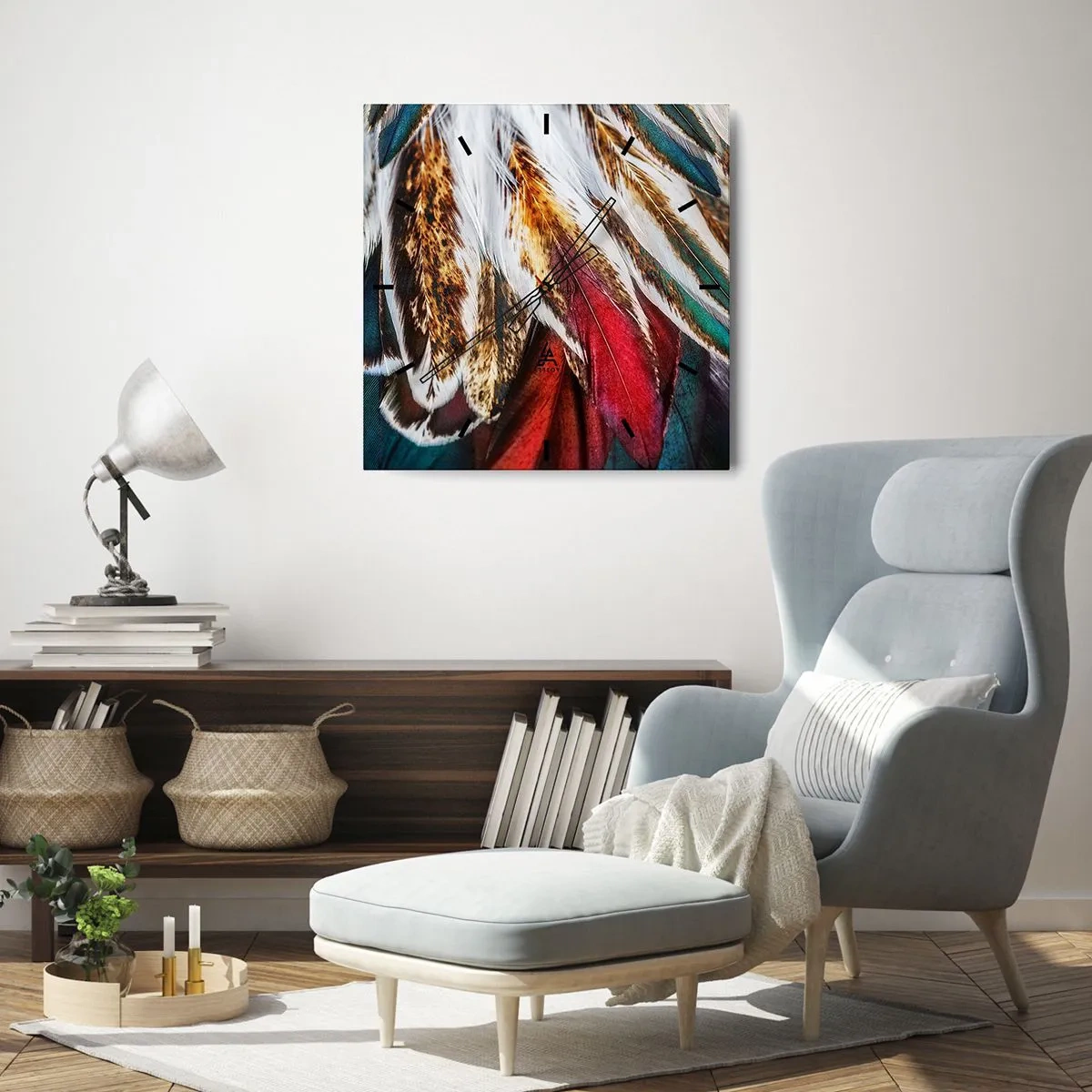 Relógio de parede - Relógio em vidro - Segredos de vôo - 40x40 cm