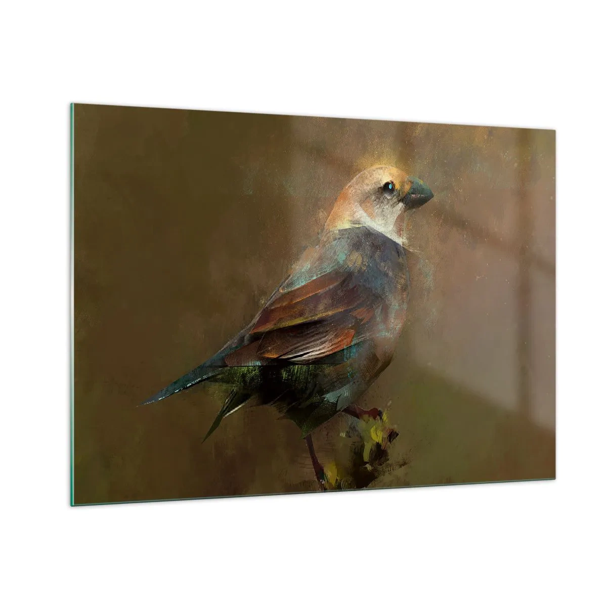 Quadro em vidro - Pardal, pequeno passarinho - 100x70 cm