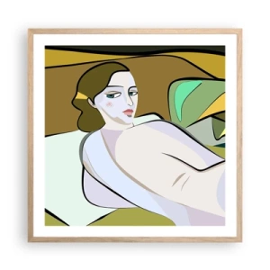 Pôster com moldura de carvalho claro - Retrato íntimo - 60x60 cm