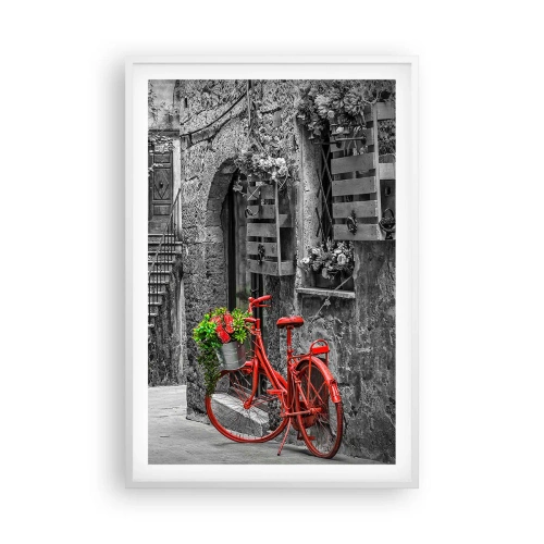 Pôster em moldura branca - Beco da Toscana - 61x91 cm