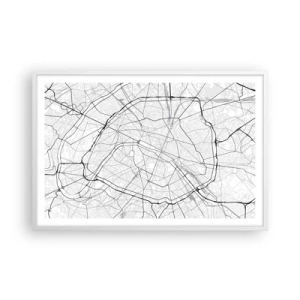 Pôster em moldura branca - Flor de Paris - 91x61 cm