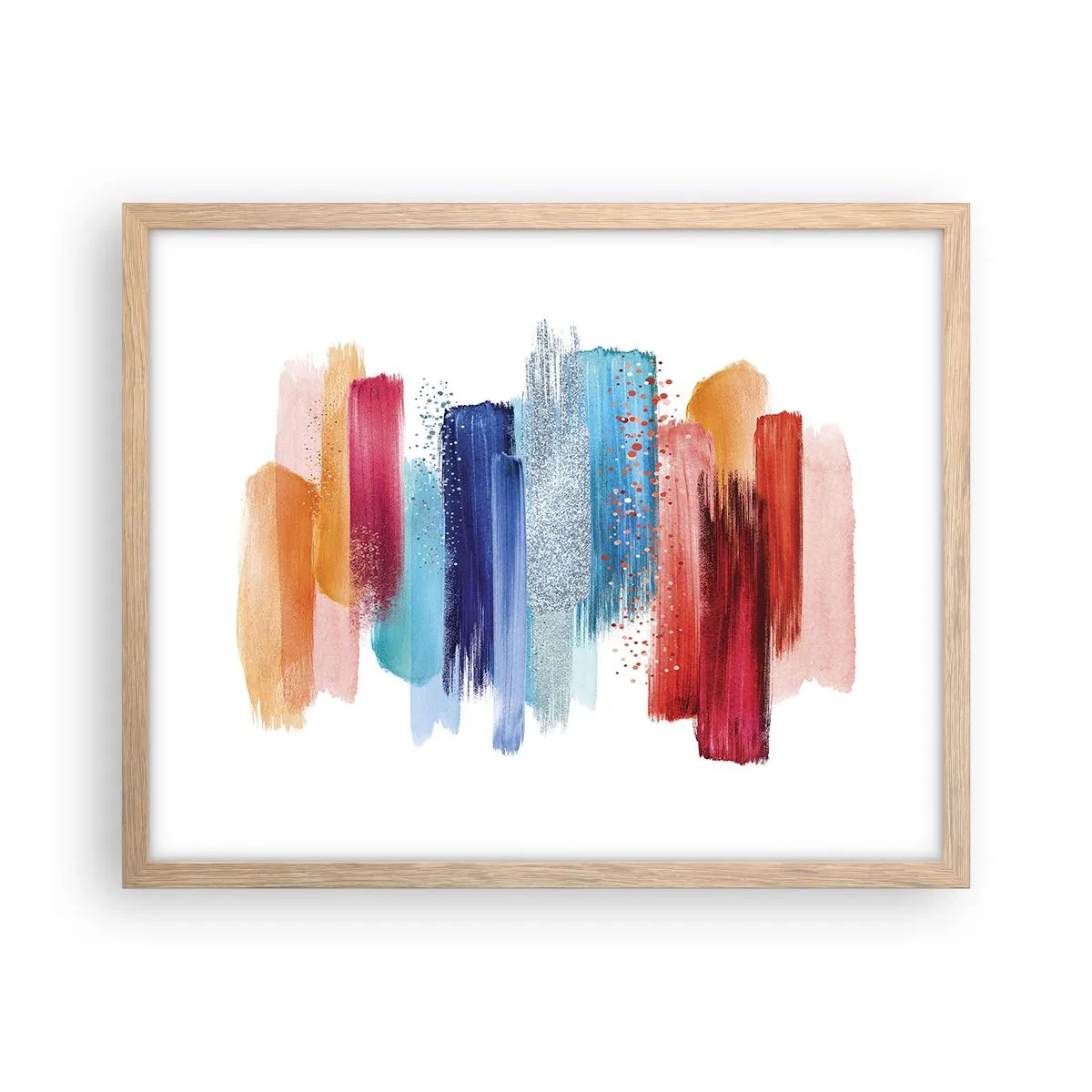 Pôster com moldura de carvalho claro - Para cima e para baixo - 50x40 cm