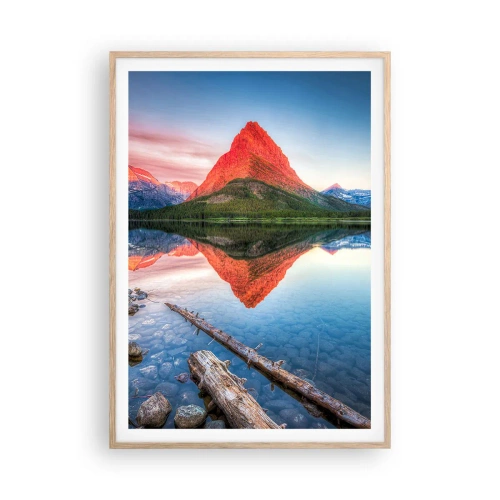 Pôster com moldura de carvalho claro - Calor e frio - 70x100 cm