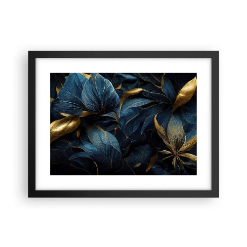 Pôster com moldura preta - Forrado com ouro - 40x30 cm