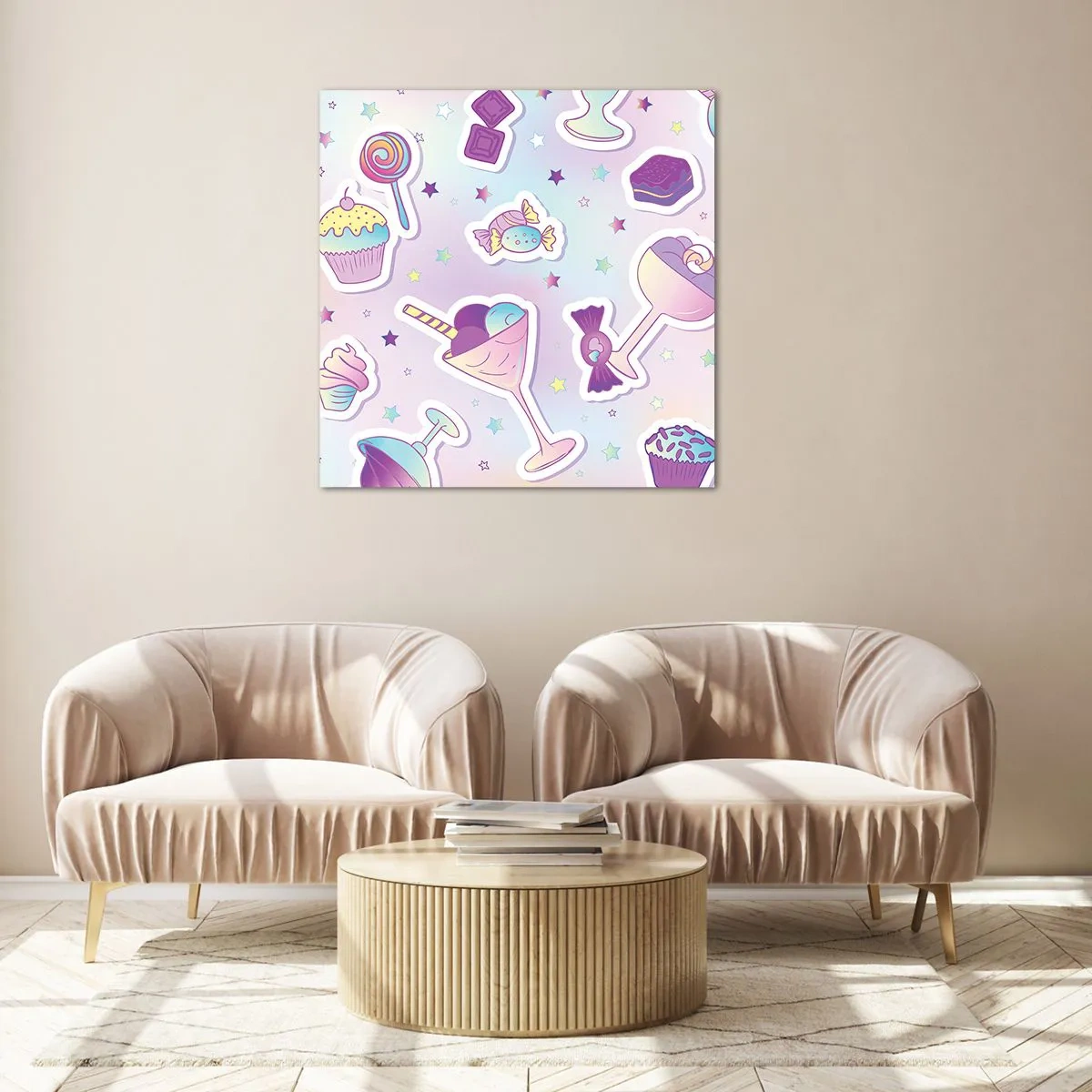 Quadro em vidro - Tenha um aniversário todos os dias - 60x60 cm