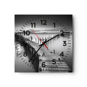 Relógio de parede - Relógio em vidro - A tranquilidade de uma costa esquecida - 30x30 cm