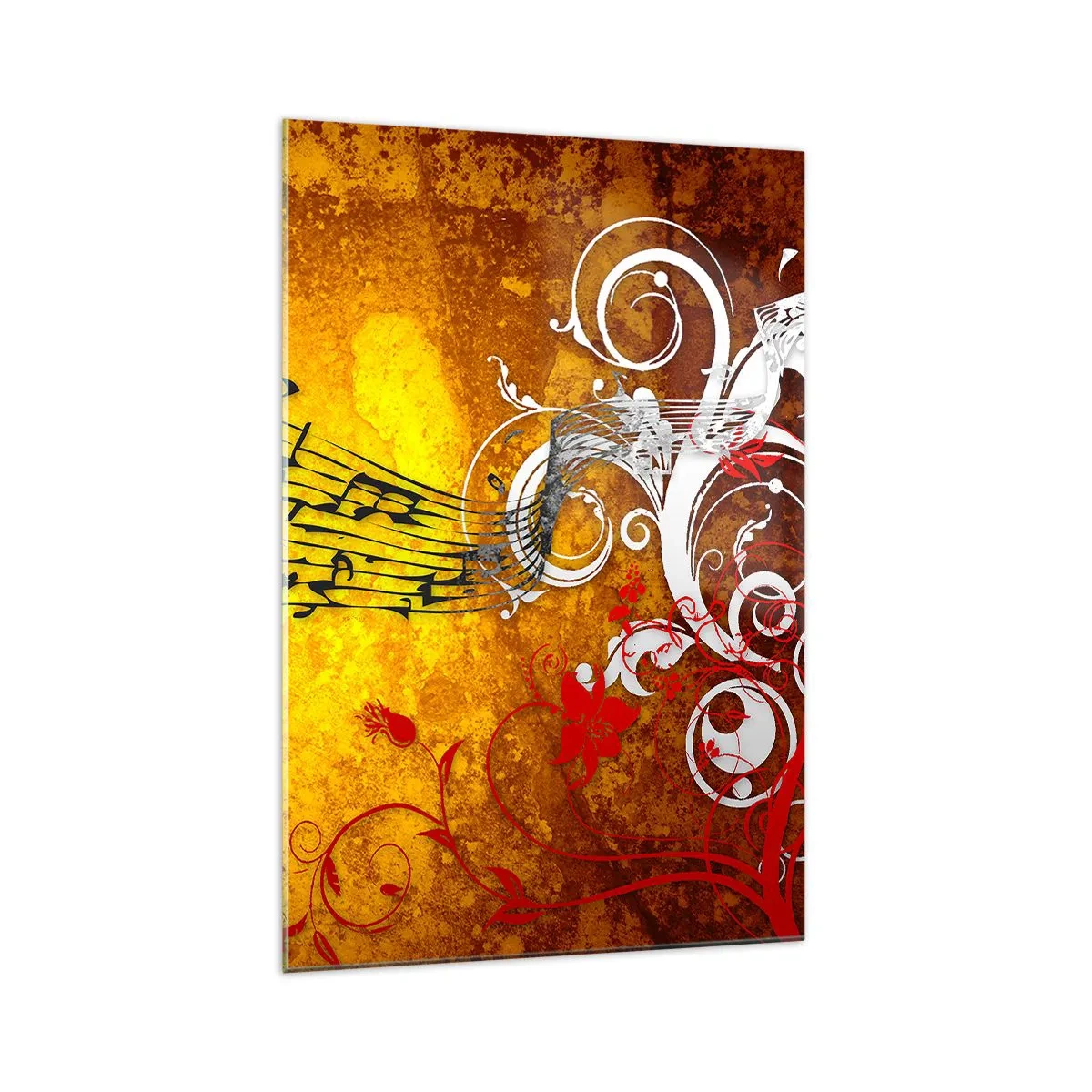 Quadro em vidro - Deixe a música fluir - 70x100 cm