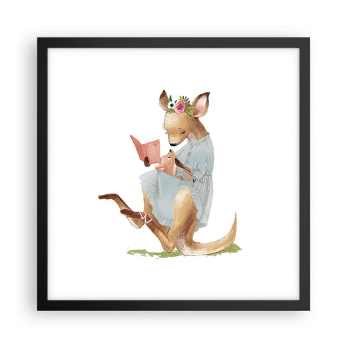 Pôster com moldura preta - Leia para mim, mamãe - 40x40 cm