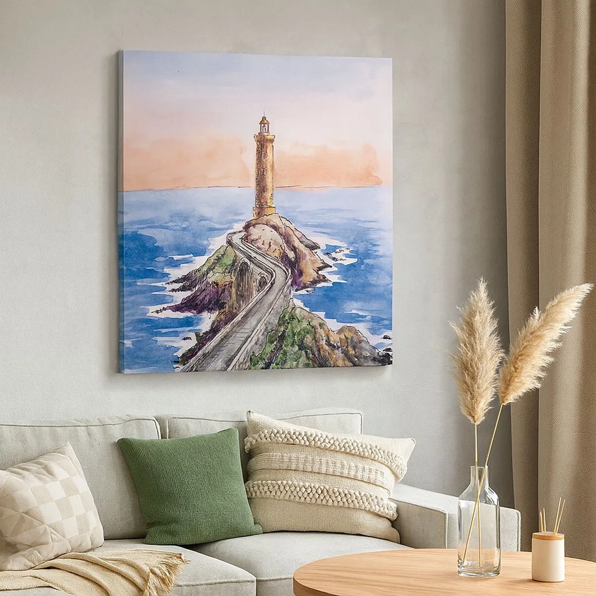 Quadro em tela - De frente para o mar - 30x30 cm