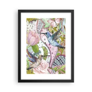 Pôster com moldura preta - Emaranhados em trepadeiras - 30x40 cm