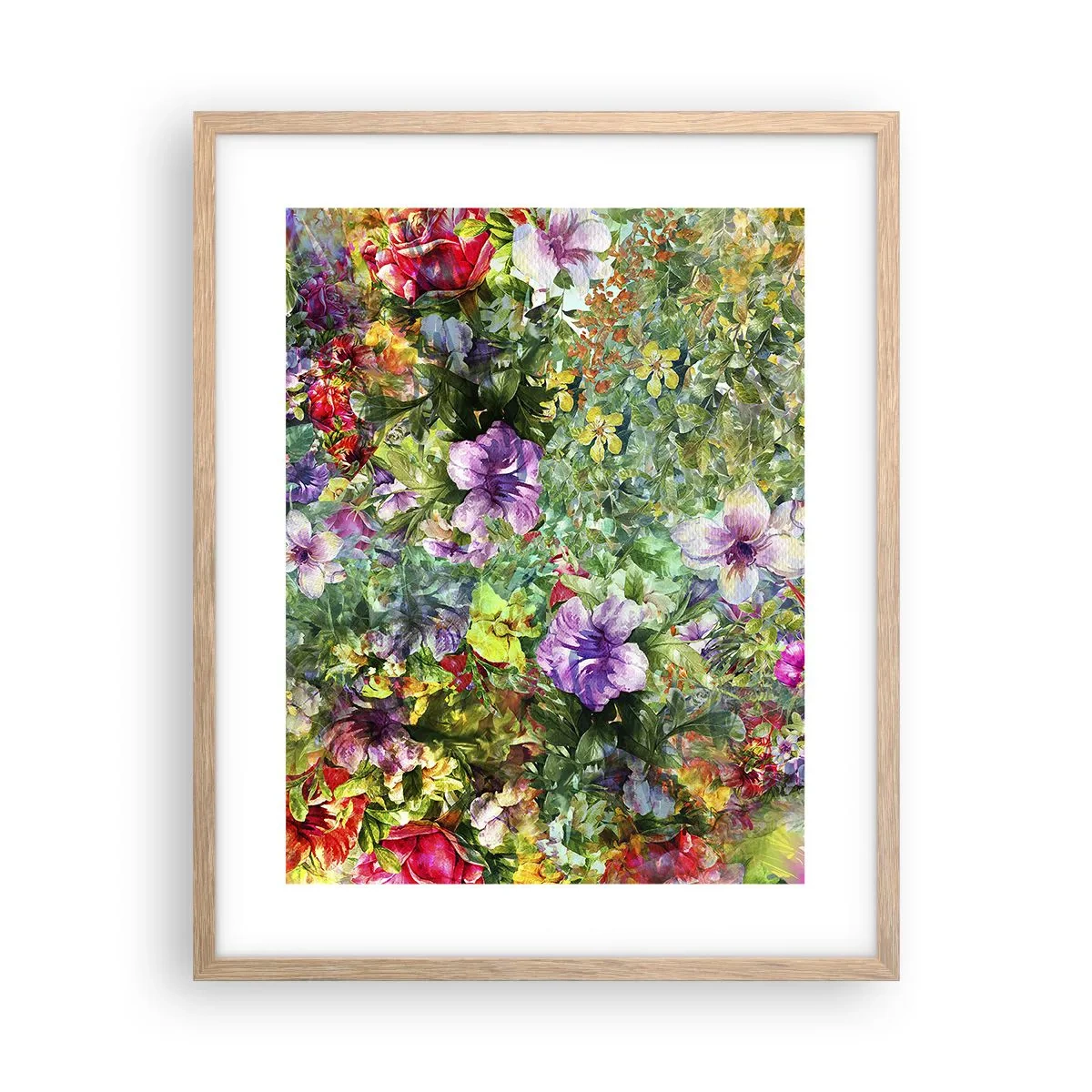 Pôster com moldura de carvalho claro - Nas flores para a perdição - 40x50 cm