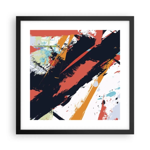 Pôster com moldura preta - Composição dinâmica - 40x40 cm