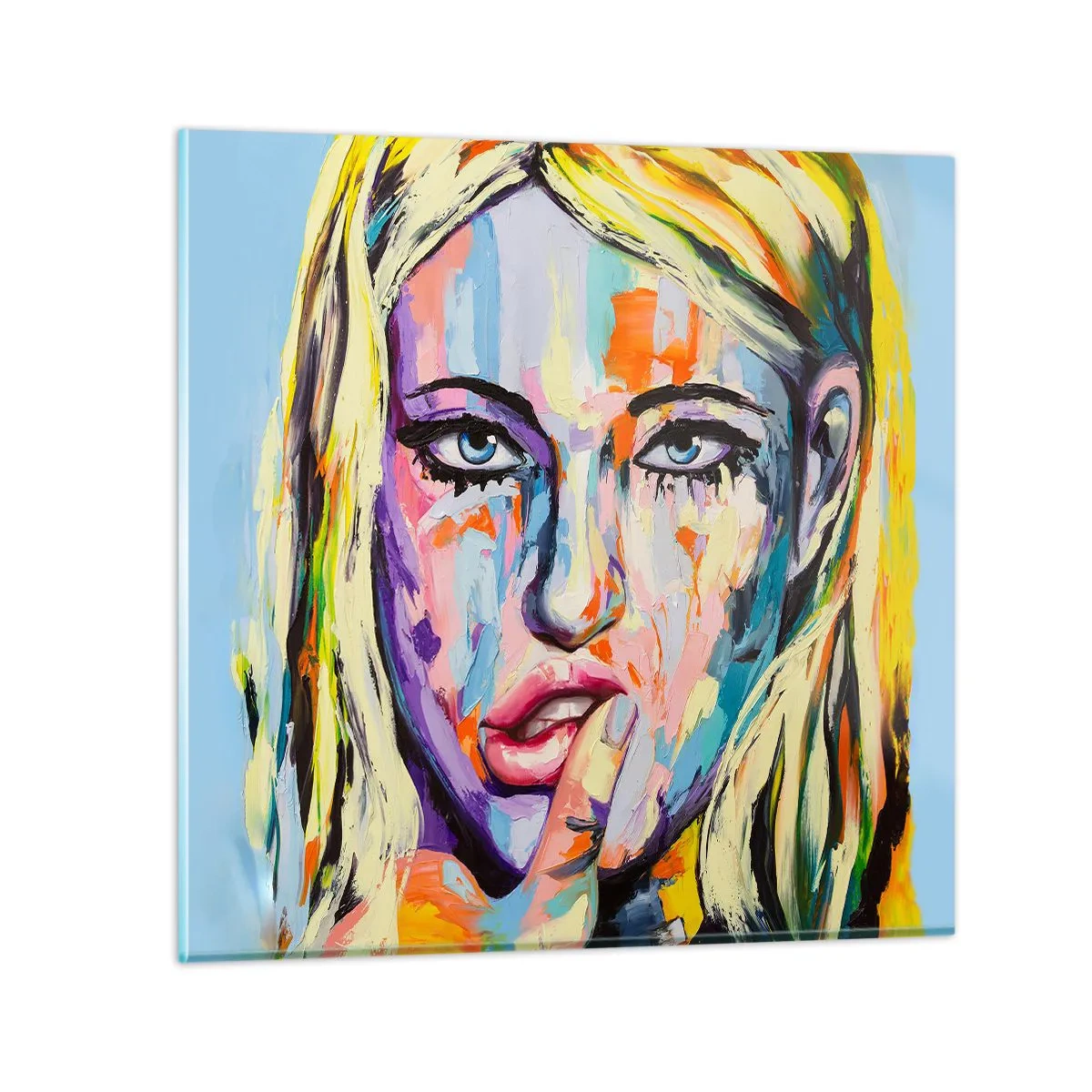 Quadro em vidro - Olhe-a diretamente nos olhos - 50x50 cm