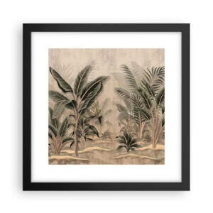 Pôster com moldura preta - Gravura em estilo colonial - 30x30 cm
