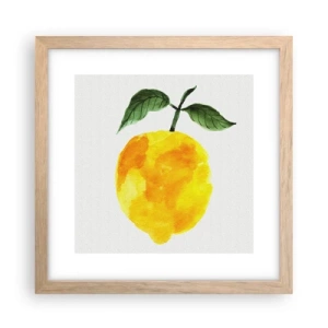 Pôster com moldura de carvalho claro - Como saborear o sol - 30x30 cm