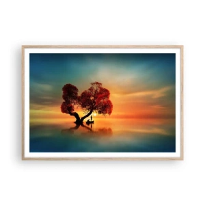 Pôster com moldura de carvalho claro - A distância e o silêncio do mundo - 100x70 cm