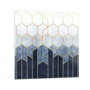 Quadro em vidro - Composição em ritmo sincopado - 40x40 cm