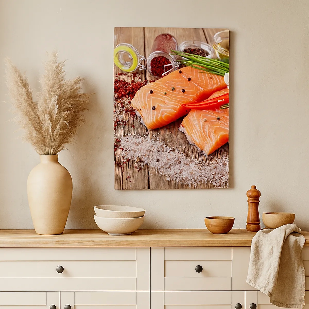 Quadro em tela - Aventura norueguesa na cozinha - 50x70 cm