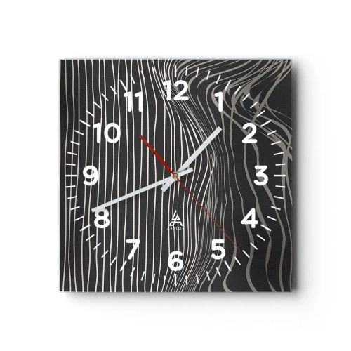 Relógio de parede - Relógio em vidro - Ritmo e sotaque - 40x40 cm